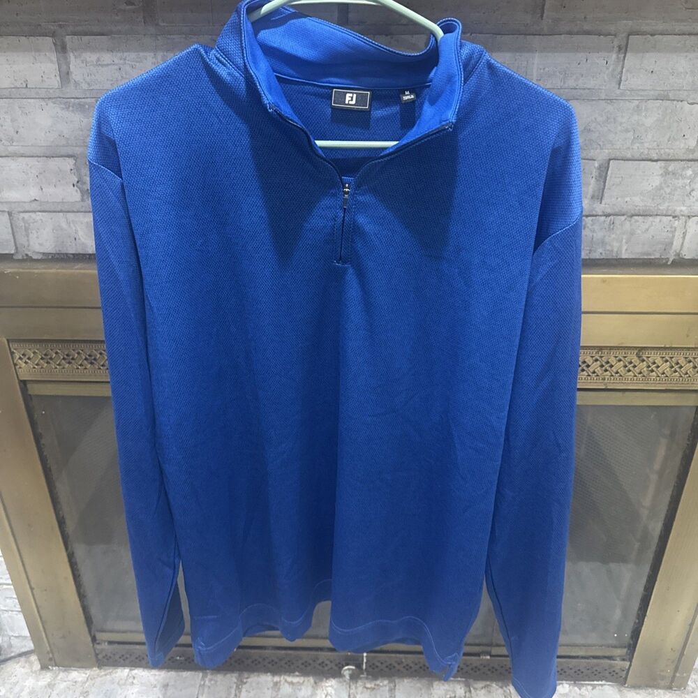 Men’s FJ (foot joy) Royal Blue Long Sleeve Active Top Size Medium Quarter Zip